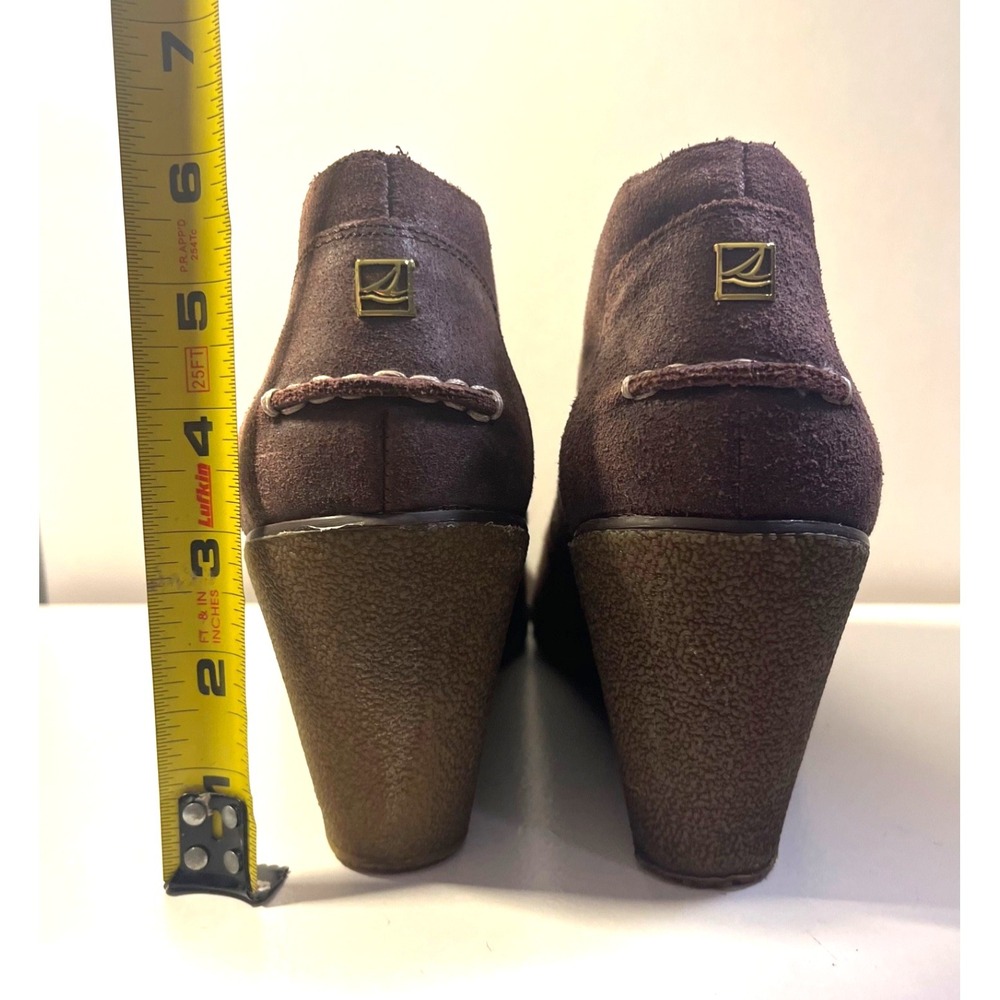 Sperry TopSider Harlow Brook Wedge Bootie Pull On Size 8.5M Earthy Brown Suede - Picture 5 of 8